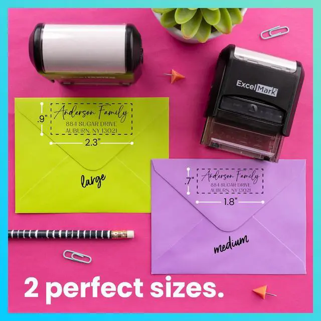 Alt view image 4 of 7 - Personalized Return Address Stamp Custom Self Inking Rubber Stamp (Large, Santa Catalina)