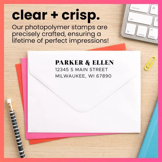 Alt view image 5 of 6 - Personalized Return Address Stamp Custom Self Inking Rubber Stamp (Large, The Statement)