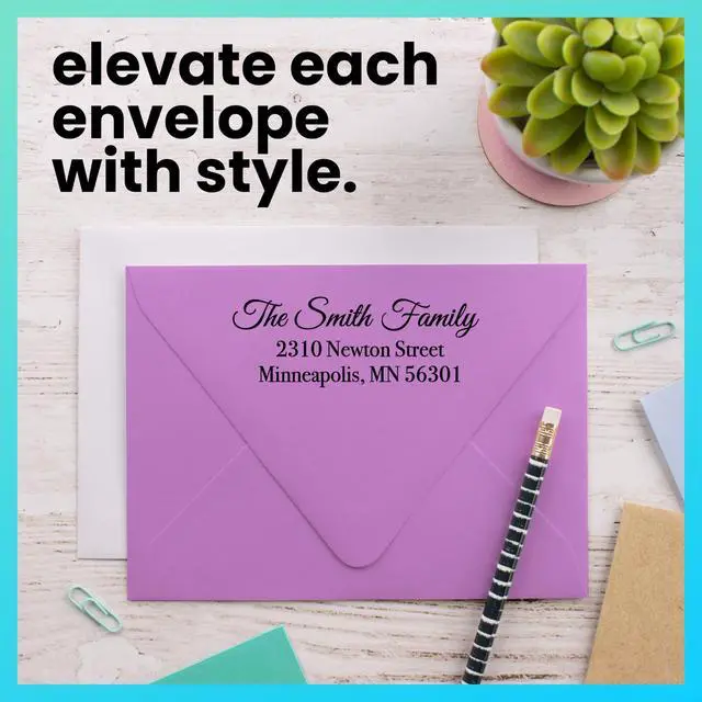 Alt view image 7 of 7 - Personalized Return Address Stamp Custom Self Inking Rubber Stamp (Large, Great Vibes)