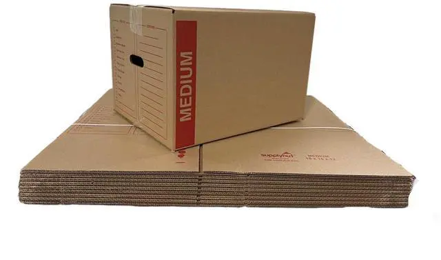 Main image of 25 - Pack Medium Cardboard Moving Boxes 18x14x12 32 ECT With Handles