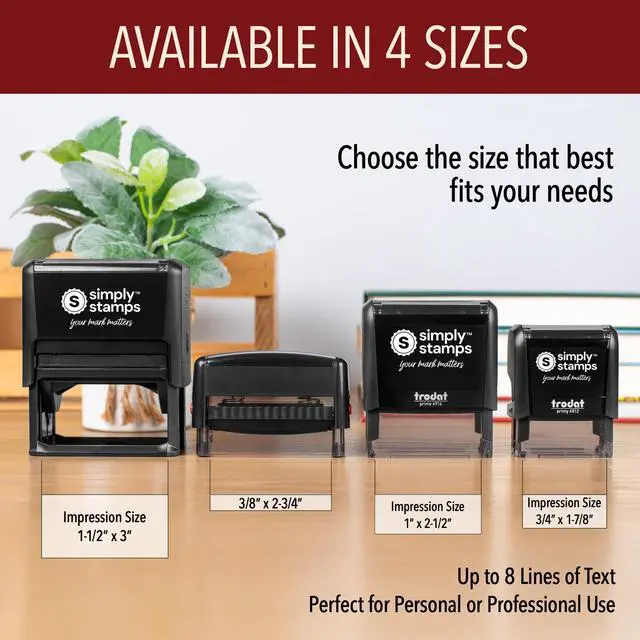 Alt view image 6 of 7 - Custom Line Stamps | Custom Text Office Stamp | Short or Long | 20 Font Choices | Multiple Color Options | Up to 8 Lines of Text | Perfect for Personal or Professional Use (8-Line, Short)