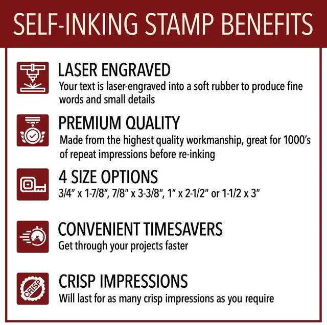 Alt view image 5 of 7 - Custom Line Stamps | Custom Text Office Stamp | Short or Long | 20 Font Choices | Multiple Color Options | Up to 8 Lines of Text | Perfect for Personal or Professional Use (8-Line, Short)