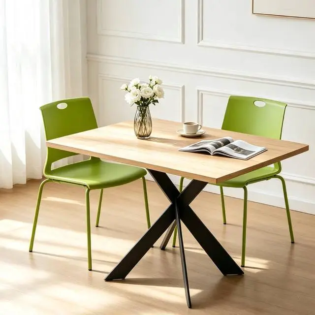 Alt view image 2 of 7 - Green Stackable Chairs Set of 4, Waiting Room Chair Plastic Seat | Green Stacking Chairs with Sturdy Metal Leg, Guest Chair for Conference/Meeting Rooms, Dining Rooms, Living Rooms, Classrooms