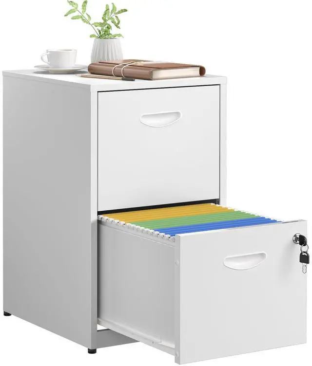 Main image of 2 Drawer File Cabinets,Metal Office File Cabinet with Lock,White | Filing Cabinets for Home Office,Vertical Modern File Cabinet Office Two Drawers for Hanging Letter,Assembly Required