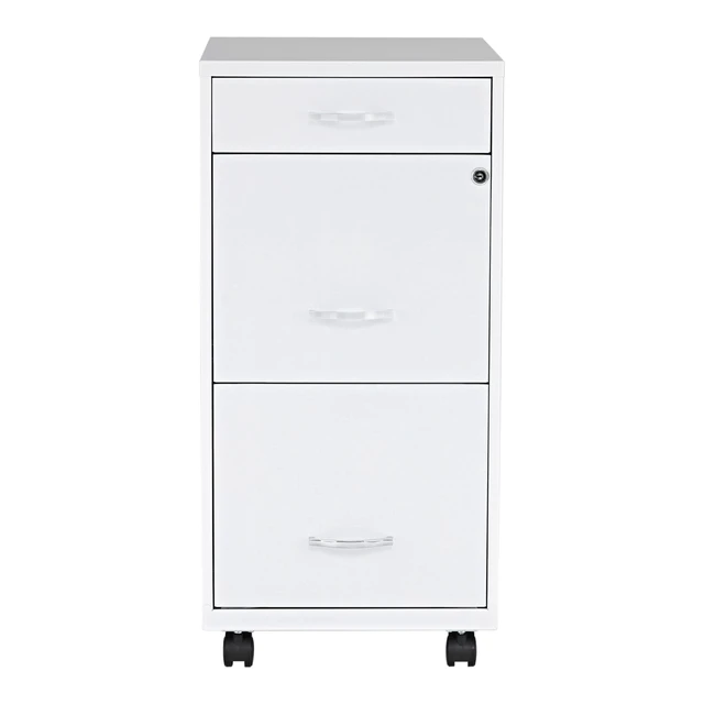 Alt view image 3 of 7 - Mobile 3 Drawer Locking Filing Cabinet | Pre-Assembled Steel Construction | Space-Saving Design is Perfect for Home and Small Office | Letter-Size | Assembled in North America