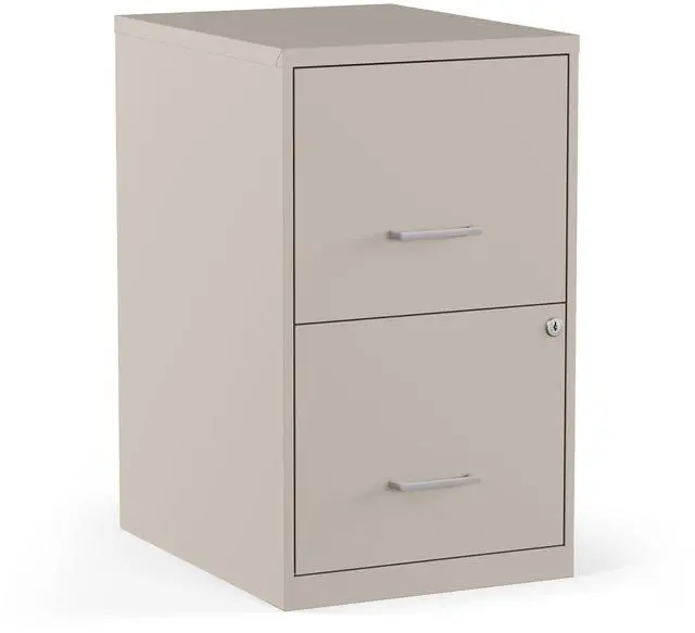 Main image of Vertical File Cabinet, 2-Drawer, Letter/Legal, Locking, Putty | Compact rolling cabinet for secure document storage in home or office