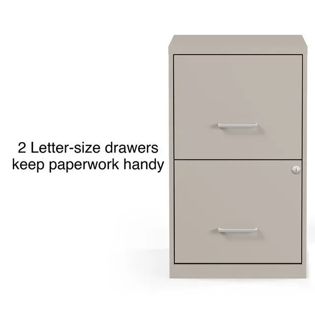 Alt view image 4 of 7 - Vertical File Cabinet, 2-Drawer, Letter/Legal, Locking, Putty | Compact rolling cabinet for secure document storage in home or office