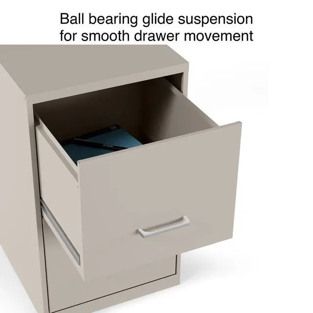 Alt view image 6 of 7 - Vertical File Cabinet, 2-Drawer, Letter/Legal, Locking, Putty | Compact rolling cabinet for secure document storage in home or office