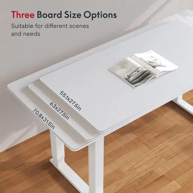 Alt view image 6 of 6 - 4-Leg 63''x28'' Large Electric Height Adjustable Standing Desk | Computer Stand Up Desk with Memory Presets for Home Office, Computer Workstation, White