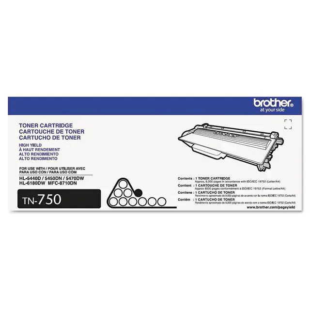 Alt view image 2 of 7 - TN750 HIGH YIELD BLACK TONER CARTRIDGE
