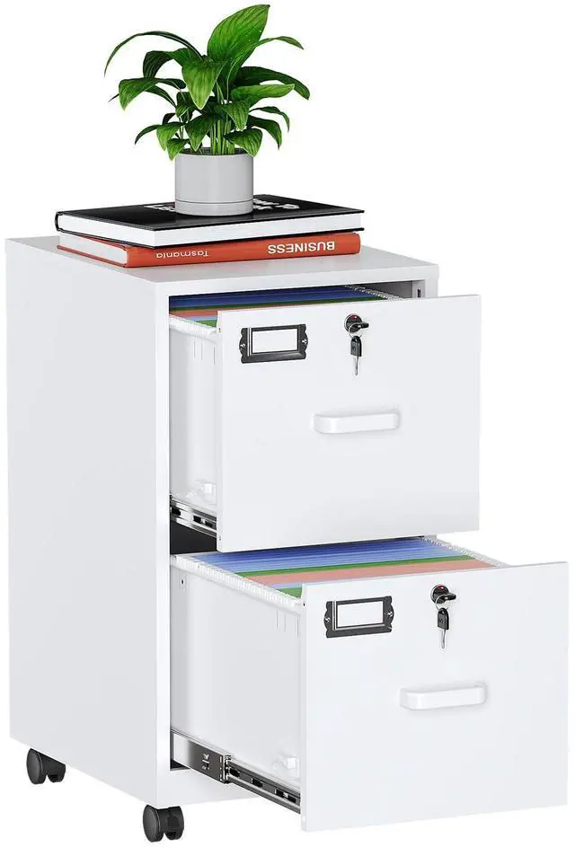 Main image of 2 Drawer File Cabinet with Lock, Metal Vertical Filing Cabinets for Home Office, Lockable File Storage Cabinets Under Desk, A4/Letter File Folders Storage-Assembly Required