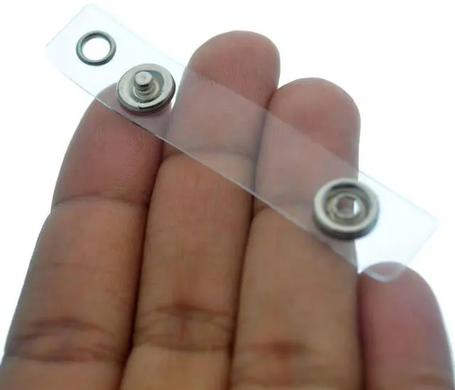 Alt view image 4 of 7 - Bulk 100 Pack - Clear Vinyl Plastic ID Badge Holder Strap with Snap & Eyelet Hole (Bulk Pack) Easily Attach to Lanyards & Key Rings - Badge Strap Attachment for Badges by