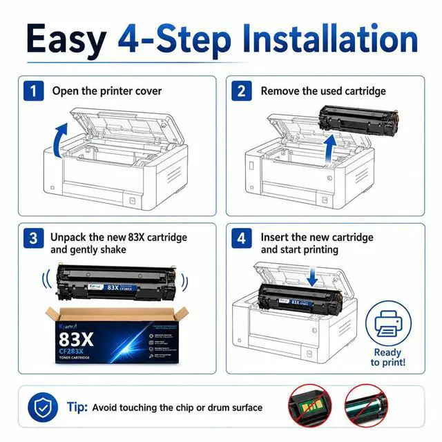 Alt view image 5 of 7 - 83X Black High-Yield Toner Cartridge, CF283X Toner Replacement for HP 83X | Compatible with Pro M201dw M201n Pro MFP M125a M125nw M125rnw M127fn M127fw M225dn M225dw M225rdn Printers, 3-Pack