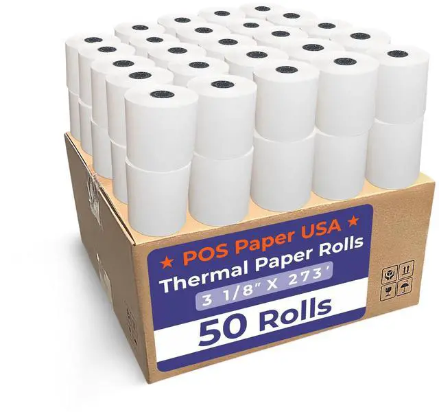 Main image of 3 1/8" x 273' Thermal Paper (50 Rolls/Case) - BPA Free