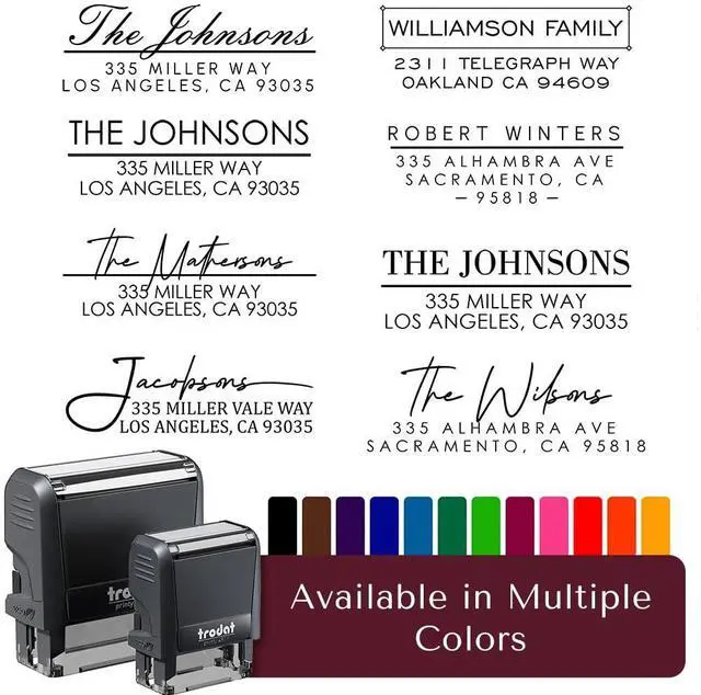 Main image of Personalized Address Stamp Self-Inking Minimal Beautiful Elevated Return Address Rubber Stamper - Custom, Clear Image Every Time, Made in USA -1-1/2 Inch Small - 1 Count
