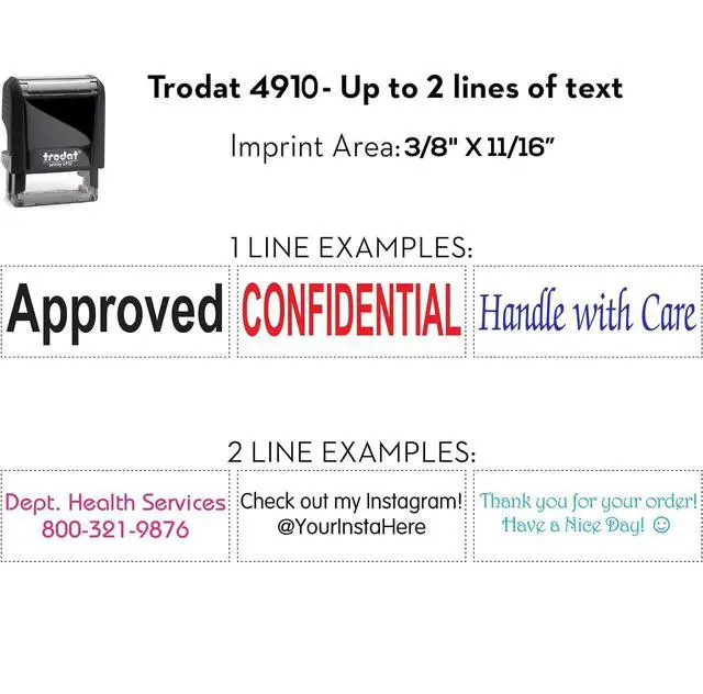 Alt view image 5 of 7 - Trodat 4910 Return Address Stamp - Custom Text Stamp - Choose from Many Fonts & Colors!
