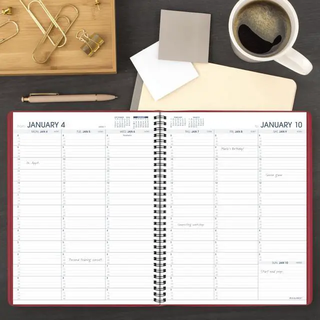 Alt view image 2 of 7 - 2027 Appointment Book Planner, Weekly, 8.25" x 11", Red (709401327)