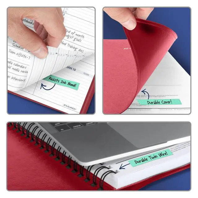 Alt view image 5 of 7 - 2027 Appointment Book Planner, Weekly, 8.25" x 11", Red (709401327)