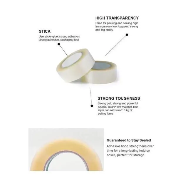 Alt view image 4 of 5 - 36 Rolls Shipping Packaging Box Packing Sealing Tape 2 mil 2" x 110 Yard 330FT