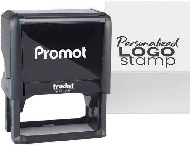 Main image of Custom Logo Stamp - Personalized Your Business Text or Logo (XLarge) | Professional Brand Impressions, Crisp & Consistent Impressions, Fast One-Hand Operation, Built-In Self-Inking Mechanism