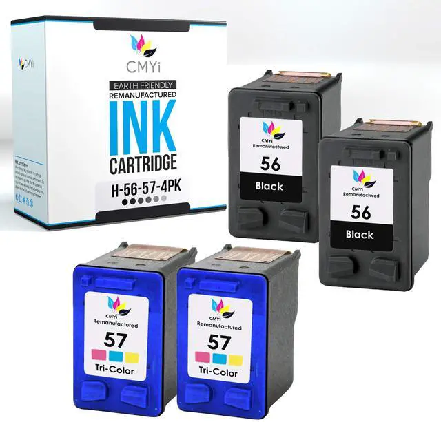 Main image of 56 57 Replacement Combo Pack Ink Cartridge for HP PhotoSmart 7150, 7150v, 7260, 7260v, 7260w, 7350, 7350v, 7350w, 7450, 7450v, 7450xi, 7459, 7550, 7550v, 7550w, 7660 Printers (2 Black, 2 Color)