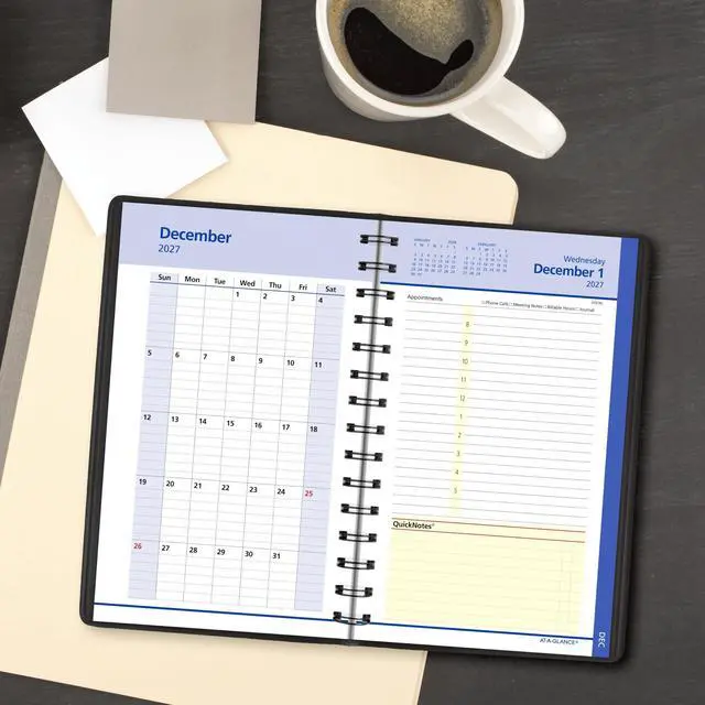 Alt view image 3 of 7 - 2027 Appointment Book Planner, Daily & Monthly, 5" x 8", QuickNotes, Black (76040527)