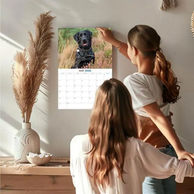Alt view image 2 of 7 - Black Lab Calendar 2026 2027 14-Month Labrador Retriever Wall Academic | Black Lab Dog Lover Gift, Thick 100# No-Bleed Paper, Large Writing Blocks, Made in USA, Puppy Photos, Teacher Gift