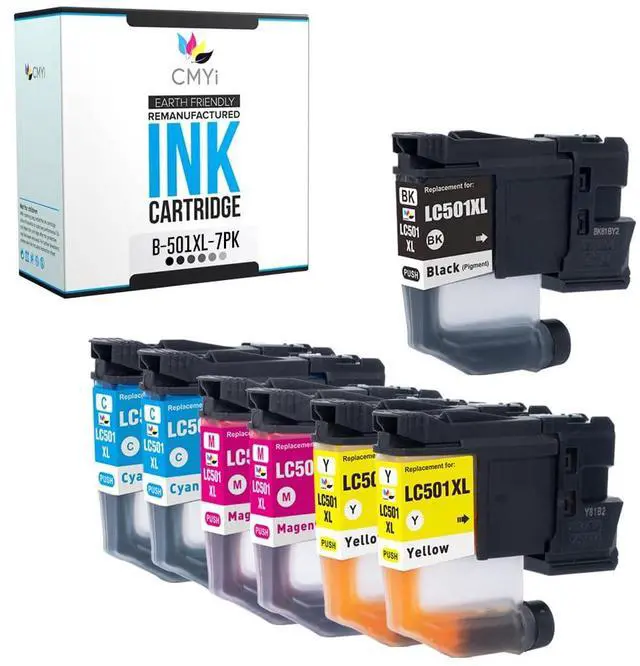 Main image of LC501XL Combo Pack Replacement Ink Cartridge for Brother MFC-J1260DW J1360DW J1410DW Printer (1 Black, 2 Cyan, 2 Magenta, 2 Yellow)