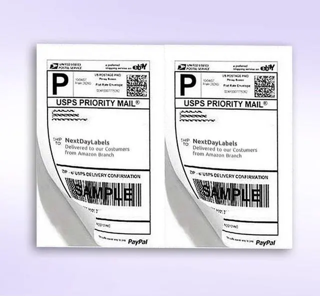 Alt view image 2 of 5 - Half Sheet Shipping Labels 5.5" x 8.5" Printable Blank Labels for Laser & Inkjet Printers, White Self-Adhesive Stickers, 2 Per Page for Ship, FBA, UPS & FedEx, Made in USA, 2000 Pack