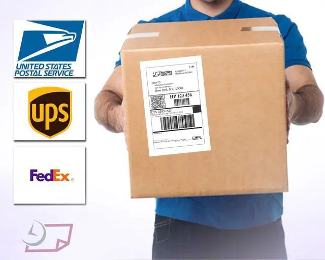 Alt view image 4 of 5 - Half Sheet Shipping Labels 5.5" x 8.5" Printable Blank Labels for Laser & Inkjet Printers, White Self-Adhesive Stickers, 2 Per Page for Ship, FBA, UPS & FedEx, Made in USA, 2000 Pack