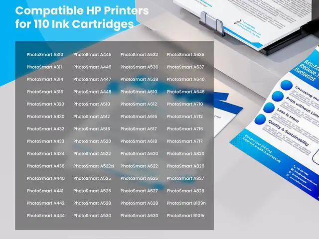Alt view image 2 of 5 - 110 Printer Cartridges 3-Pack Compatible for HP 110 Tri-Color Work with PhotoSmart A618 A620 A622 A626 A627 A628 A630 A636 A637 A640 A646 A710 A712 A716 A717 Printer (3 Color)