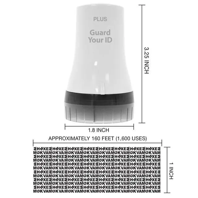 Alt view image 5 of 7 - Guard Your ID Wide Identity Theft Protection Roller Stamp for Mail, White