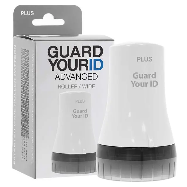 Alt view image 7 of 7 - Guard Your ID Wide Identity Theft Protection Roller Stamp for Mail, White