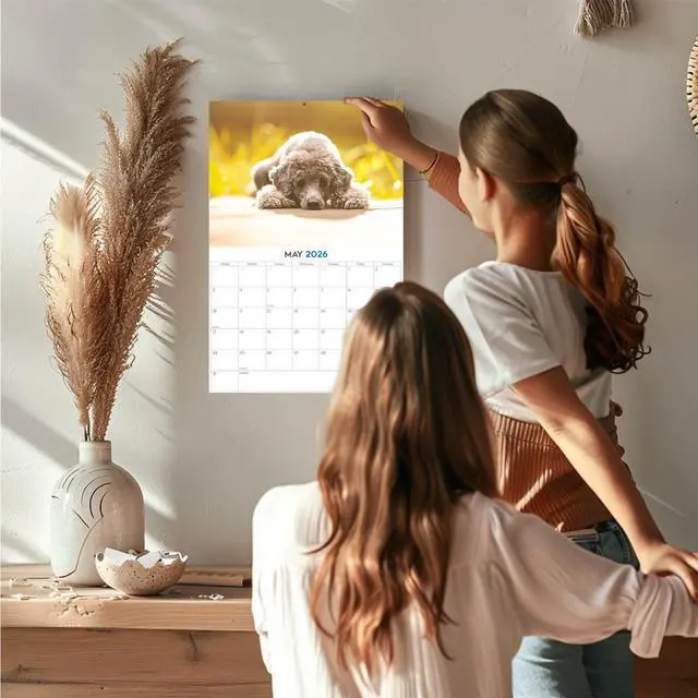 Alt view image 2 of 7 - Poodle Calendar 2026 2027 14-Month Standard Poodle Wall Academic | Dog Lover Gift, Thick 100# No-Bleed Paper, Large Writing Blocks, Made in USA, Groomer Gift, Teacher Gift