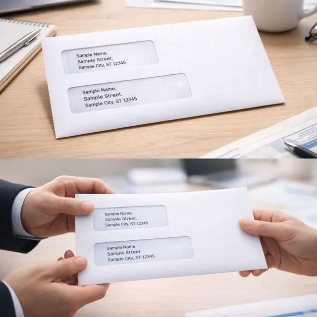 Alt view image 5 of 6 - 2500#9 Double Window Envelopes Self Seal, 3 7/8 x 8 7/8" Security Tinted Envelopes for Invoices & Statements, Business Mailing Envelopes with Windows, Bright White 24lb Paper no. 9