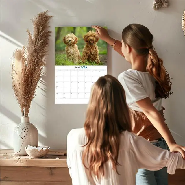 Alt view image 2 of 7 - Labradoodle Calendar 2026 2027 14 Month Wall Calendar | Dog Lover Gift, Thick 100# No-Bleed Paper, Large Writing Blocks, Made in USA, Doodle Decor, Teacher Gift