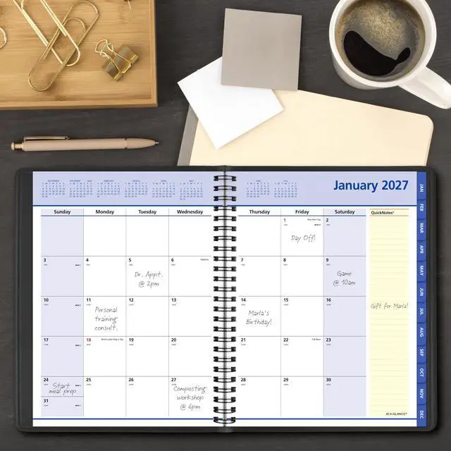 Alt view image 2 of 7 - 2027 Planner, Monthly, 7" x 8.75", QuickNotes, Black (76080527)