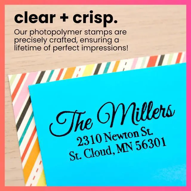 Alt view image 4 of 6 - Personalized Return Address Stamp Custom Self Inking Rubber Stamp (Medium, Great Vibes)