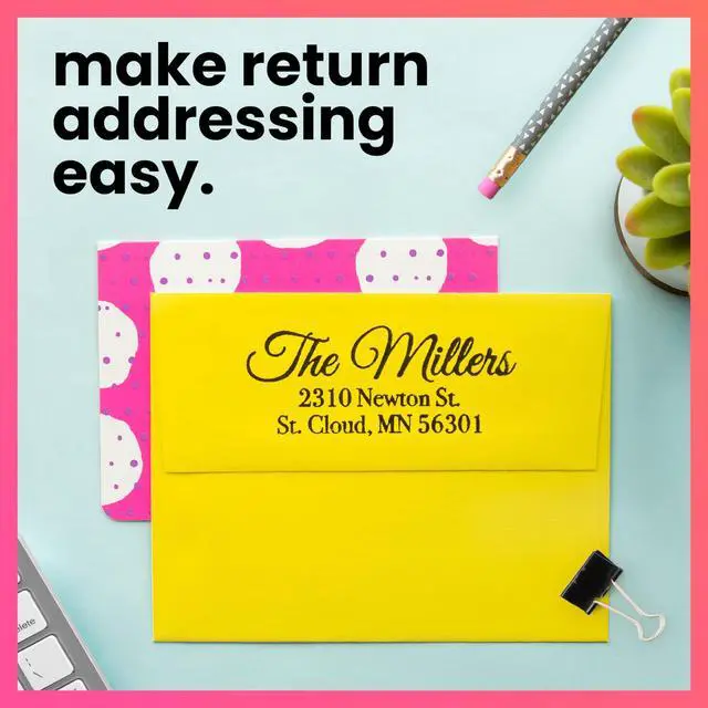 Alt view image 5 of 6 - Personalized Return Address Stamp Custom Self Inking Rubber Stamp (Medium, Great Vibes)