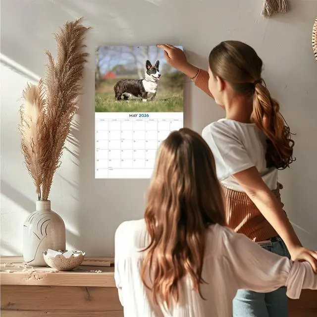 Alt view image 2 of 7 - Corgi Calendar 2026 2027 14-Month Welsh Corgi Wall Academic | Dog Lover Gift, Thick 100# No-Bleed Paper, Large Writing Blocks, Made in USA, Corgi Butt Photos, Teacher Gift