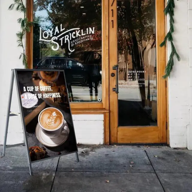 Alt view image 3 of 4 - A Frame Sign Sandwich Board 24x36 Inch, Portable Frame No Assembly Required, Ready to Use, Heavy Duty Slide-in Folding Frames Outdoor Sign Holder for Businesses (Only 2inserts)