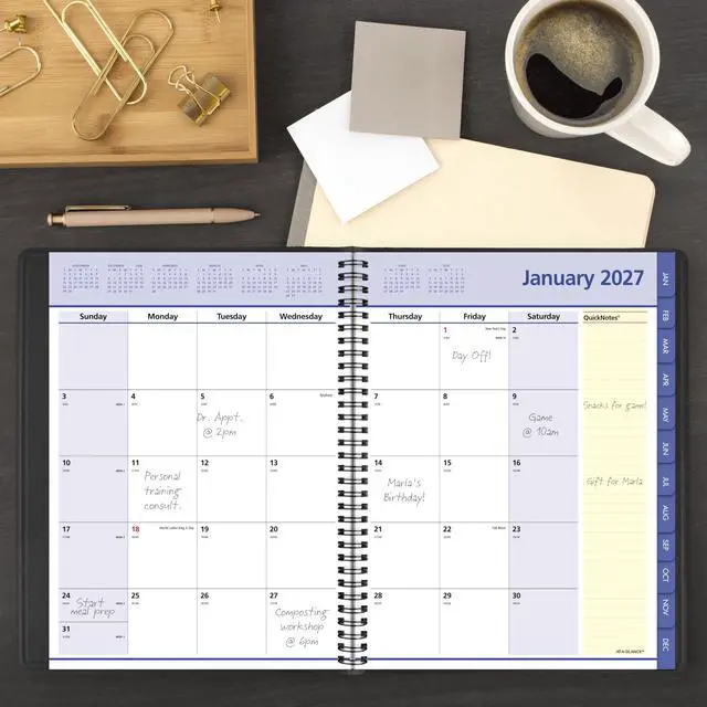 Alt view image 2 of 7 - 2027 Planner, Monthly, 8.25" x 11", QuickNotes, Black (76060527)