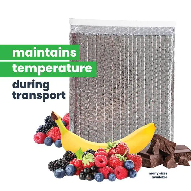 Alt view image 2 of 7 - Thermal Insulated Bubble Mailer 12" x 17" - 75-Pack - Heat-Protective & Lightweight Bubble Mailer that Protects Temperature-Sensitive Contents, Food Grade Shipping Material