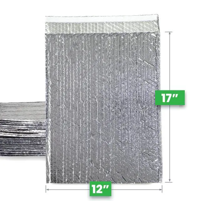 Alt view image 4 of 7 - Thermal Insulated Bubble Mailer 12" x 17" - 75-Pack - Heat-Protective & Lightweight Bubble Mailer that Protects Temperature-Sensitive Contents, Food Grade Shipping Material