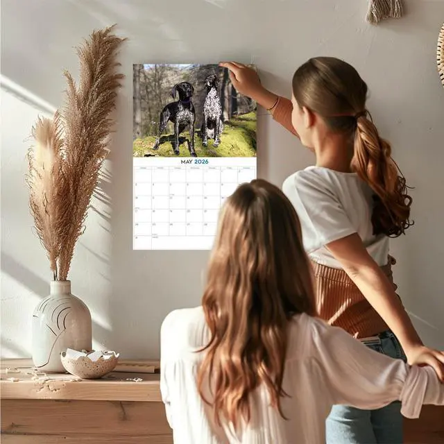 Alt view image 2 of 7 - German Shorthaired Pointer Calendar 2026 2027 14-Month GSP Wall Academic | Dog Lover Gift, Thick 100# No-Bleed Paper, Large Writing Blocks, Made in USA, Bird Dog Decor, Teacher Gift