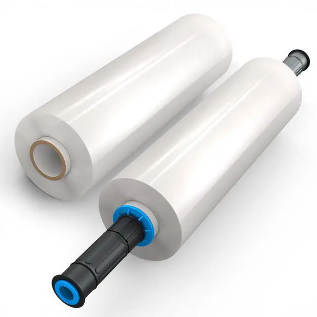Main image of 2 Rolls x 15" x 900 FT x Clear Heavy Duty Plastic Stretch Wrap Shrink Film for Shipping Packaging Moving Packing Trucking Logistics - Thicker Extra Durable Film - Wrap Holder Included
