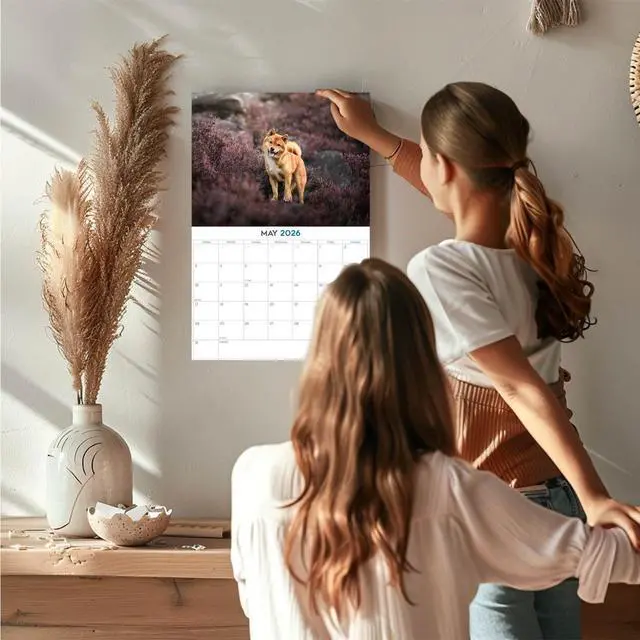 Alt view image 2 of 7 - Shiba Inu Calendar 2026 2027 14 Month Wall Calendar | Dog Lover Gift, Thick 100# No-Bleed Paper, Large Writing Blocks, Made in USA, Japanese Dog Decor, Teacher Gift