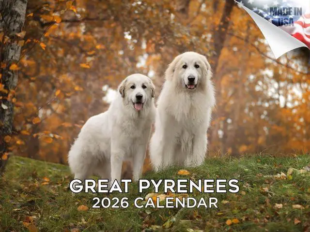 Main image of Great Pyrenees Calendar 2026 2027 14 Month Wall Calendar | Dog Lover Gift, Thick 100# No-Bleed Paper, Large Writing Blocks, Made in USA, Gentle Giant Decor, Teacher Gift
