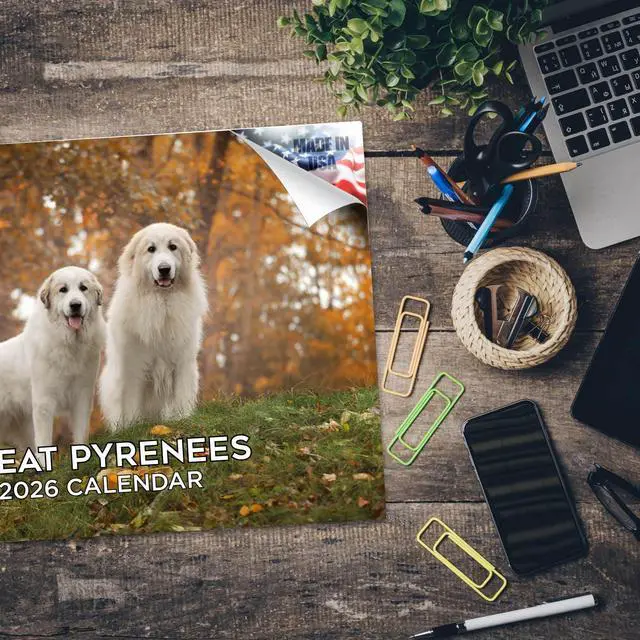 Alt view image 5 of 7 - Great Pyrenees Calendar 2026 2027 14 Month Wall Calendar | Dog Lover Gift, Thick 100# No-Bleed Paper, Large Writing Blocks, Made in USA, Gentle Giant Decor, Teacher Gift