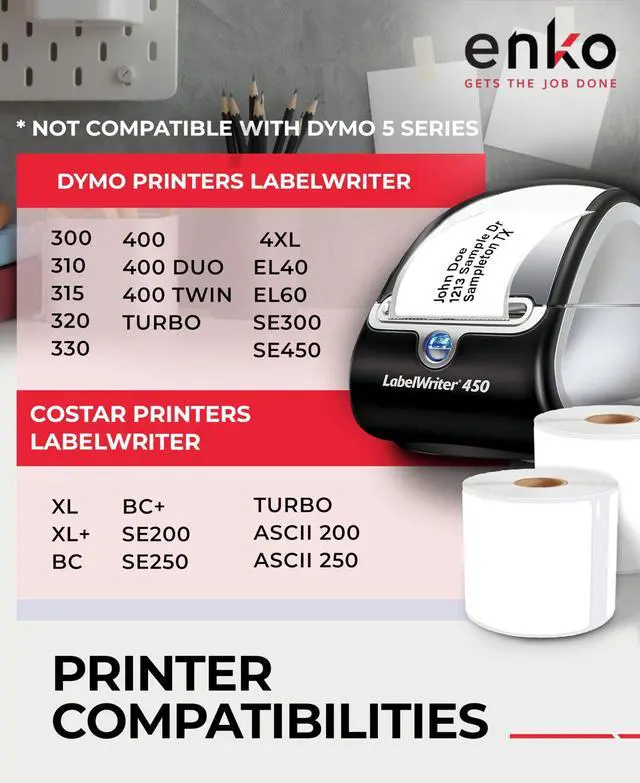 Alt view image 3 of 6 - 30256 48 Rolls | 14400 Address and Shipping Labels (2-5/16 x 4 in) | Direct Thermal Return Mailing and Barcode Labels Compatible with Dymo LabelWriter 450 Turbo and 4XL Printers